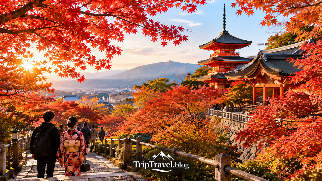 “Best time to visit Japan for autumn foliage in Kyoto”