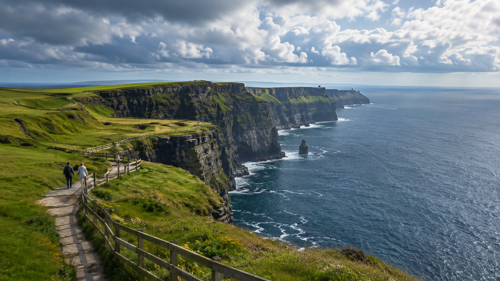 Best places to visit in Ireland featuring dramatic green cliffs and Atlantic coastline