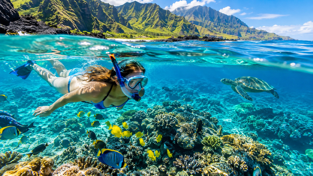 Best Places to Snorkel in Hawaii with colorful coral reefs, tropical fish, and clear turquoise water